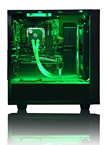 VIBOX Sharp Shooter 7.73 Gaming PC – 4,2GHz AMD FX Quad-Core Prozessor, GTX 1050 GPU, Super, Wassergekühlter Desktop Gamer Computer mit Spielgutschein, Windows 10, Grün Innenbeleuchtung, lebenslange Garantie* (4,2GHz übertakteter Superschneller AMD FX 4300 Quad-Core Prozessor CPU, Nvidia GeForce GTX 1050 2GB Grafikkarte GPU, 8GB Team Elite 1600MHz RAM, 1TB Hybrid SSD-Festplatte, Raijintek Triton Wasserkühler, 400W 85+ Netzteil, NZXT Gehäuse, AM3+ Mainboard) - 4