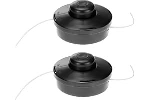 QWORK® 2 Piezas Cabezales Hilo Desbrozadora, Cabezal de Desbrozadora M10x1.25, Carrete de Hilo para Cortadora de Césped, para Desbrozadoras M10