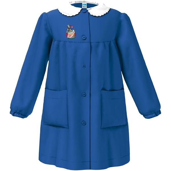Grembiule scuola SIGGI nero con cerniera, ricamo scritta LOVE in strass
