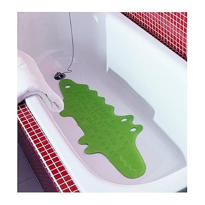 Deluxe Qualité Tapis de baignoire antidérapant Forme Crocodile Couleur : Vert – (90 x 30 cm)