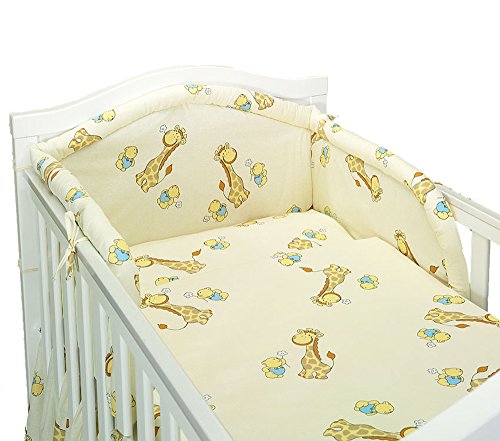 BABY COT BED BUNDLE (DUVET+PILLOW COVERS) 90 x 120 cm (35.5" x 47") (Cream Giraffe)