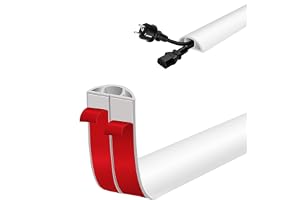 Kabelkanal självhäftande, kabelkanal golv flexibel PVC, kabelskydd, kabellist vägg lätt att skära montering för hem, kontor, skola och lager (vit, 20 mm × 3 m)
