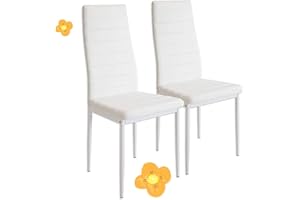 LANTUS Lot de 2 Chaises de Salle à Manger,SGS Tested, chaises de Salle a Manger, Siege Rembourre Epais, Chaises pour Salle a Manger, Chaises de Salle a Manger Moderne,2PC (Blanc)