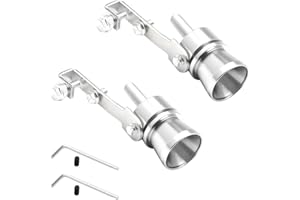 JNNJ 2 Pièces Sifflet D'échappement Pour Voiture, Sifflet Turbo Pour Tuyau D'échappement De Voiture En Alliage D'aluminium, Silencieux D'échappement Turbo Pour Tous Les Modèles Véhicules（Argent）