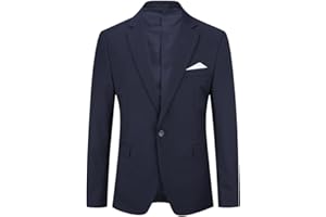 YOUTHUP Blazer da Uomo Slim Fit Formale Giacca da Abito Casual 1 Pulsante Elegante Giacche