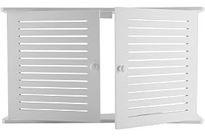 Hefddehy Senza fili WiFi router scatole di stoccaggio scatola di legno cavo più staffa parete mensola mensola -doppia porta