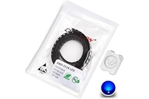 Chanzon 100 pezzi 3528 (1210) Chip di luci a diodi LED SMD blu (montaggio superficiale PLCC 3,5 mm x 2,8 mm CC 3 V-3,2 V 20 mA 0,06 W) Lampadine per illuminazione ad alta intensità Lampade Componenti