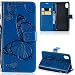 Produktbild FNBK iPhone XR Hülle Blau Schmetterlings Handyhülle Ultradünn Etui PU Leather Holder Flip Wallet Tasche Leder Schutzhülle Magnetverschlüsse Kartenfächer Stand Lederhülle Case
