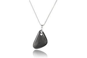 Vehadi Wellness Colgante de piedra shungite, collar negro de cristal curativo, equilibrio de chakras, collar con colgante