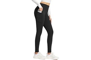 BALEAF Legging thermique doublé en polaire pour femme - Taille haute avec poches - Pantalon de randonnée d'hiver