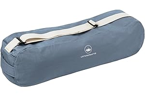 ‎LOTUSCRAFTS Lotuscrafts® Yogatasche PUNE aus Bio-Baumwolle, Fair & Ökologisch, Ideale Yoga Tasche für Yogamatte und Zubehör, Yogamattentasche mit Extra Fach, 72 cm x 18 x 15 cm