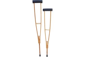 Perla Wooden Crutches Walkers Crutches for Adults Kids Adjustable Crutch Medical Supplies Natural Color Medium 116-124cm