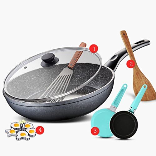 KKY-ENTER Frying pan no fume non-stick pan pancake egg pottery induction cooker flat bottom pan 28cm