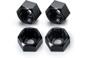 ZHRCFUN Lot de 4 adaptateurs de moyeu hexagonal de 5 mm à 7 mm pour camion WPL D12 1/10 RC 1/24 SCX24