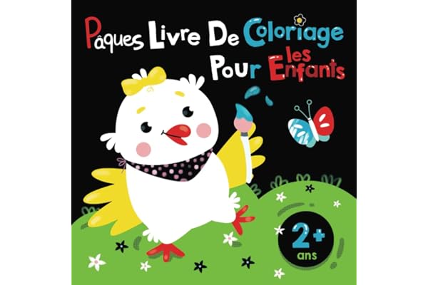Pâques Livre de Coloriage: 32 illustrations à colorier simples et amusantes: Lapins, œufs de Pâques, Panier de Pâques - Pour les enfants à partir de 2 ans