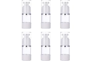 BENECREAT 6 Pack 15ml Botella de Presión de Vacío Contenedor de Bomba de Cosmético para Loción Crema Facial Crema de Manos