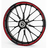 Motoking Felgenrandaufkleber GP - ROT - Komplettset für 15" bis 19"