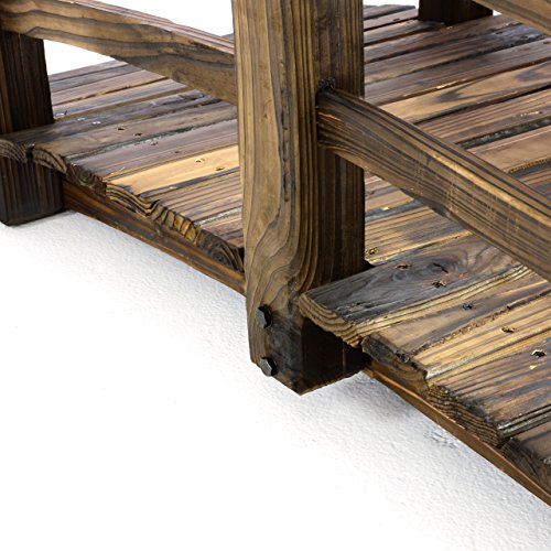 Nexos Holzbrücke rustikal braun, ca. L150 x B67 x H55 cm, bis 150 kg belastbar - 3