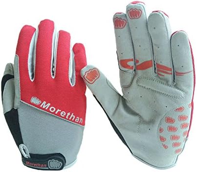 Sijueam (Red,X-Large) 3D Breathable Mesh Men's Fabric Full Finger Gloves for Racing Motorcycle Cycling Bicycle Bike Riding