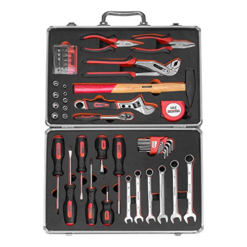 Werkzeugkoffer Werkzeug Koffer bestückt 51 Teile – Aluminium 39 x 29 x 11 cm - 2