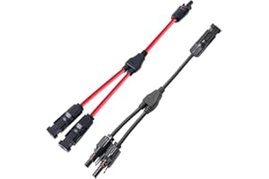 Frogetu 1 Pares Cable Solar Distribuidor de 6 mm² y,Distribuidor de Derivación Fotovoltaica,Conectores Solares,Cable Fotovoltaico MMF y FFM,Para Panel Solar Fotovoltaico