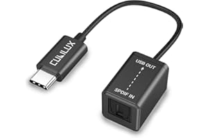 Cubilux Ricevitore USB C SPDIF per registrazione [solo per segnale stereo] tipo C adattatore linea ottica/ingresso/ingresso TOSLINK ricevitore per iPhone 15+/15 Pro Max iPad 10 iPad Pro iPad Air 5/4