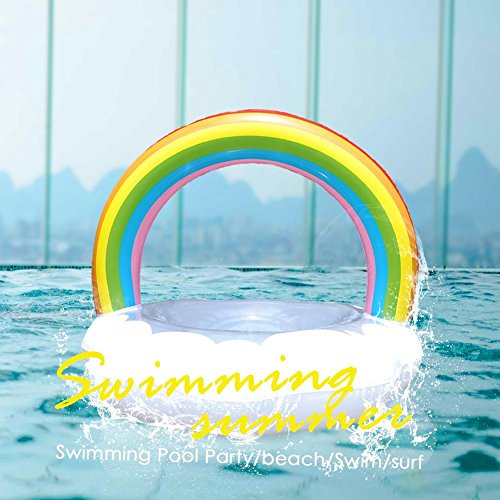 Preisvergleich Produktbild Prom-near Erwachsene Aufblasbare Regenbogen Wolke Geformte Schwimmring Mit Schnellventile Große Boje Pool Party Schlauchboot Floß Lounge In Stil Für Sommer