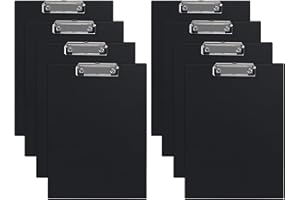 DONGLI (8 Stück) Klemmbrett A5, Schreibbrett Klemmbrett mit Metalklemme, A5 Clipboard,Schreibplatte Klemmbrettmappe für Büro,Schule(Schwarz)