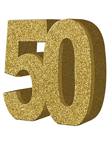 Generique - Tisch-Dekoration - Zahl 50 - Gold