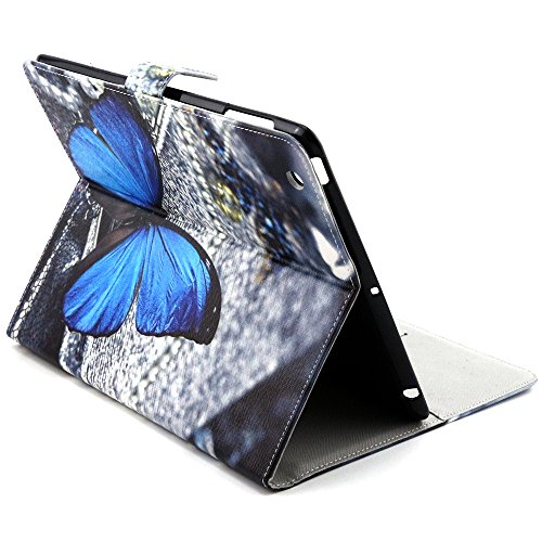 iPad 2 iPad 3 iPad 4 Hülle, Deenor Dark blue butterfly Pattern PU Leder Abdeckung Stand Flip Schutzhülle Hülle für Apple iPad 2 iPad 3 iPad 4. (Dark blue butterfly) - 4