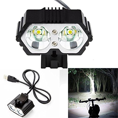 ecyc 6000lm 2 X CREE XM-L T6 LED USB lampada impermeabile della bicicletta del faro