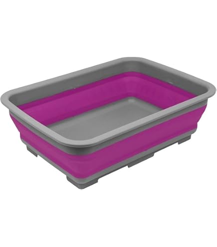 SAMMART 2-Pack 10L Collapsible Dish Tubs - Foldable Rectangular Wash Basins For Camping, Dishes (2 Colors) - View #10