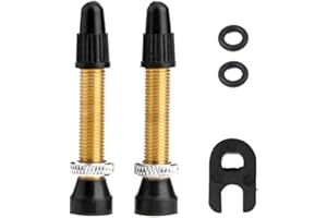 CLAMBER VÁLVULA Presta SIN CÁMARA (40 mm), (2 Piezas) Válvula de Aire Vástago​ Presta Bicicleta, Garantía Hermética, con Herramienta ​de extracción de núcleo de válvula