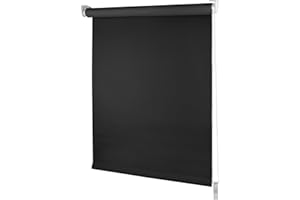 iYuemps Roller Blinds - Modern Thermal Blackout Window Roller Blind for Home and Office - Insulated UV Protection - Easy Fit(Black,75W x 210H cm,Fabric Width 71cm)