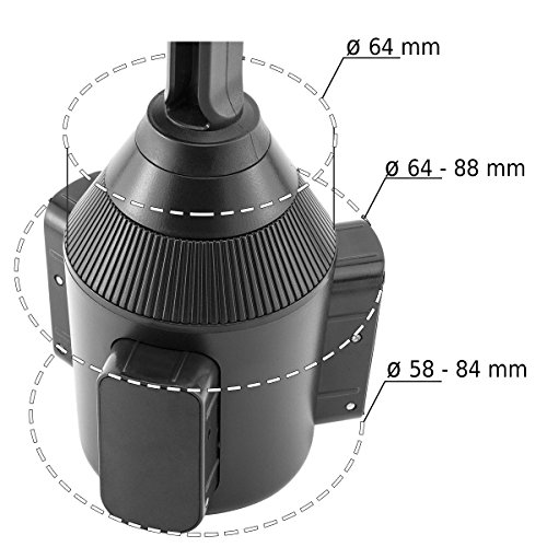 MidGard Universal Autohalterung fÃ¼r KFZ-GetrÃ¤nkehalter, Cup Mount fÃ¼r Smartphones bis zu 9,8cm Breite