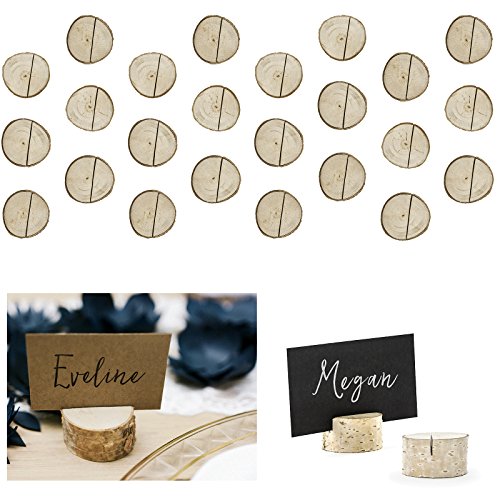 24x Baumstammscheiben - hölzerne Platzkartenhalter - 3 bis 4 cm Durchmesser und 2 cm hoch - Kleenes Traumhandel®