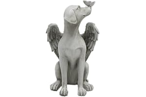 YOOTOM Engel Hund Statue Haustier Denkmal Grab Marker Tribut Statue, Harz Grabschmuck Gedenkstein Gedenkstatue für Hunde, Haustier-Gedenkmarkierung als Grabschmuck