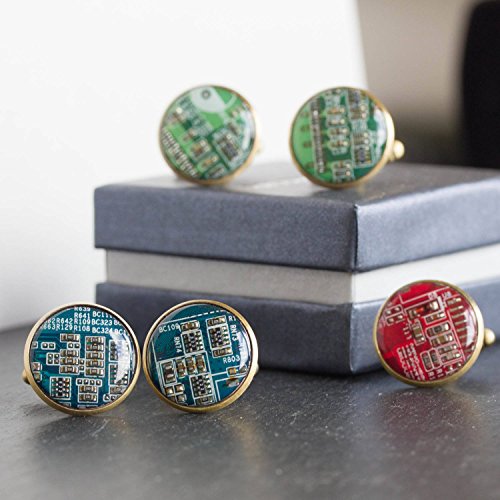 Circuit board Cufflinks, bronze back