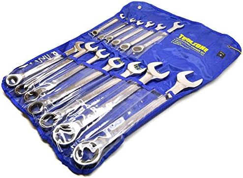 Capricornleo 13pc Ratchet Combination Open Ended Ring Spanner Wrench Metric 8mm - 32mm TE21