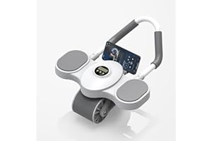 VIXKPIRR Bauchtrainer Roller, Automatisches Rebound Bauchrad, 2-in-1 Bauchtrainer Plank AB Roller Wheel mit Kniematte Timer Bauchmuskeltrainer Für Muskelaufbau, Formgebung Gewichtsabnahme Training