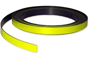 MAGNOSPHERE Nastro magnetico colorato da scrivere e tagliare 10mm di larghezza x 0,85mm di spessore x 5m di lunghezza, colore:giallo