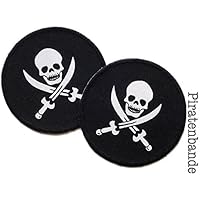 Set 2 Piraten Patches Applikationen mit Totenkopf für Jungen