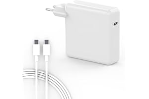 JIPPOFU Chargeur Macbook Pro USB C 61W, Ordinateur Portable pour Mac Book Pro 13 14 15 inch, Air M1 13 Pouces 2020 2019 2018, Macbook 12”2015-2017, Laptop Charger Adaptateur Cable Alimentation USB-C 6.6ft/2m
