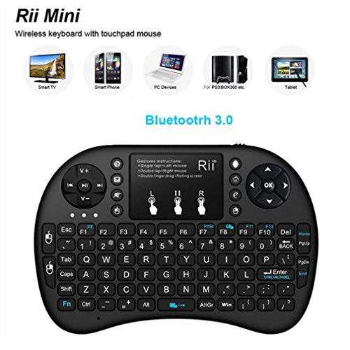 Preisvergleich Produktbild Rii I8 + Bluetooth Wireless Keyboard 92 Tasten Hintergrundbeleuchtung Touchpad Multimedia Key (Farbe: Schwarz)
