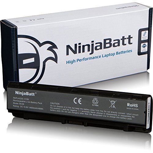 NinjaBatt Batería para Toshiba PA5109-1BRS PA5110U-1BRS PA5108U-1BRS Satellite C50 C55 PABAS272 PABAS271 PABAS273 - Alto Rendimiento [6 Celdas/4400mAh/48wh]