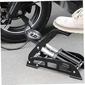 Juxori Double Cylinder Foot Air Pump, Precision Pressure Gauge High Pressure Pedal Inflator, Portable Foot Air Mercury for Ball, Bicycle, Scooter, Motorcycle, Car Pumping, Toys Balls Inflatable