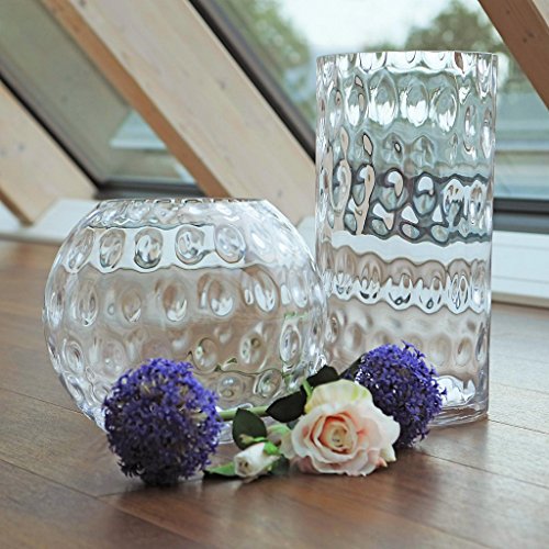 Vase, XXL Deko Blumenvase „FAMOUS BUBBLE“ Ø30cm, H=25cm, hochwertiges Glas, moderner zeitloser Style (GERMAN CRYSTAL powered by CRISTALICA) - 4