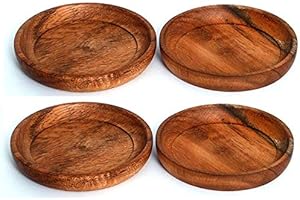 Kaizen Casa wooden coaster, 4 roller coasters for kitchen, table, glasses