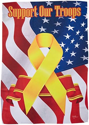 Two Group Support Our Troops Ribbon Banner Flag
