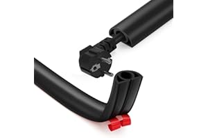 IVEOPPE Samoprzylepny elastyczny kanał kablowy, 2 m x 20 mm x 10,2 mm, elastyczny kanał kablowy, płaski kanał kablowy, elastyczny kanał kablowy do domu, biura, szkoły, magazynu (1 kabel / 2 m, czarny)